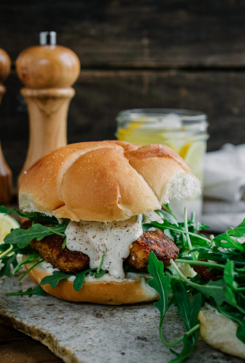 This Chicken Cutlet with Lemon Mayonnaise and Arugula Sandwich is the ultimate in flavor and crunch! ciaochowbambina.com #chickencutlet #chickensandwich #cutletsandwich #italianfood #ciaochowbambina