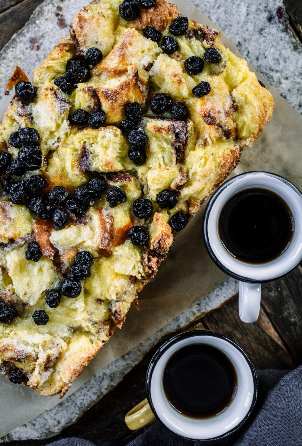 Restaurant-Style Cinnamon Bread Pudding with Blueberries