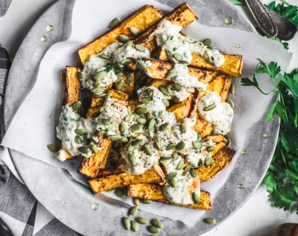 Roasted Squash with Chile Yogurt Sauce